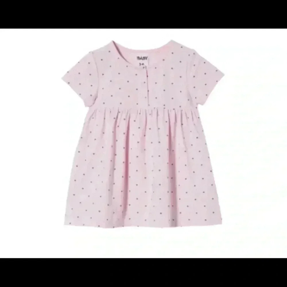 Cotton On Millie Sort Sleeve Dress Lavender 18/24 Months Polka Dot